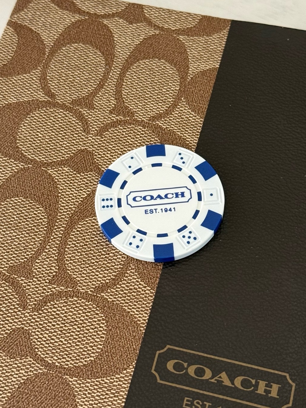 Coach White Limited Edition Poker Chip
